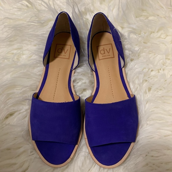 Dolce Vita Shoes - Dolce Vita Blue faux suede open toe flats Dolce Vita Shoes - Dolce Vita Blue faux suede open toe flats